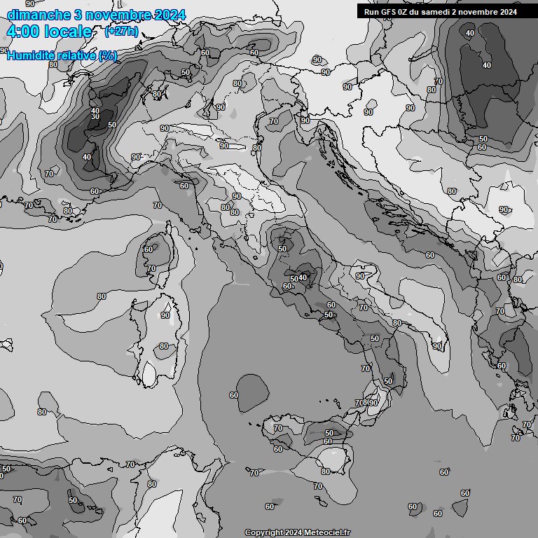 Modele GFS - Carte prvisions 