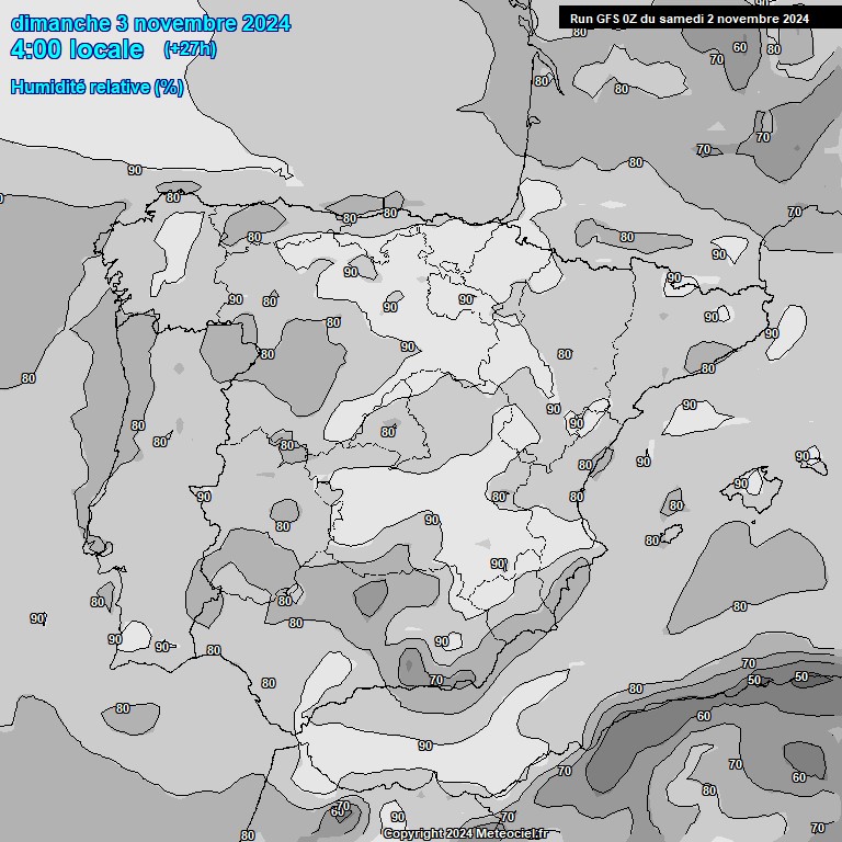 Modele GFS - Carte prvisions 