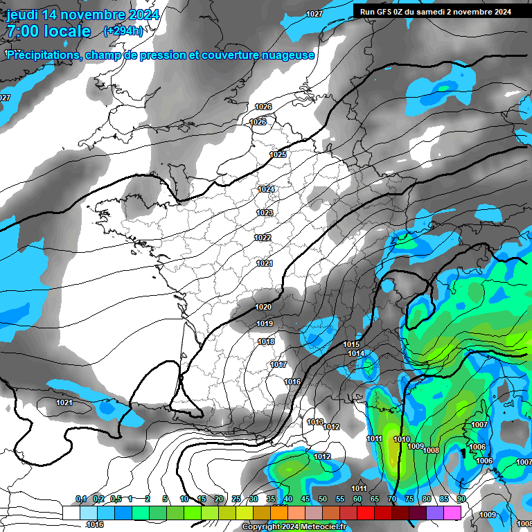 Modele GFS - Carte prvisions 