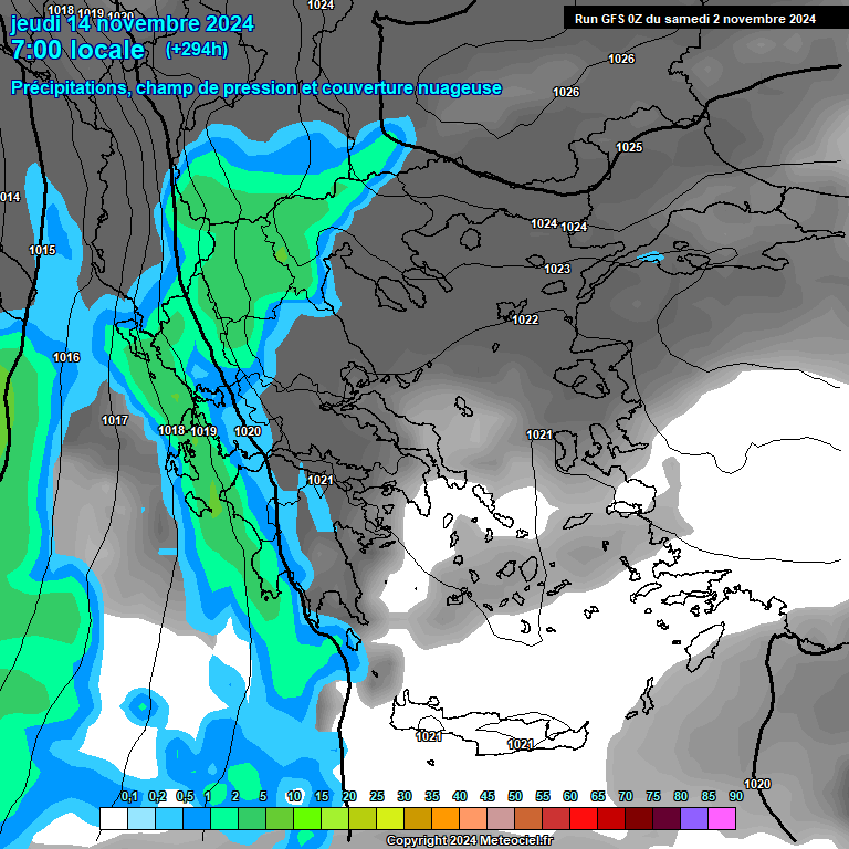 Modele GFS - Carte prvisions 