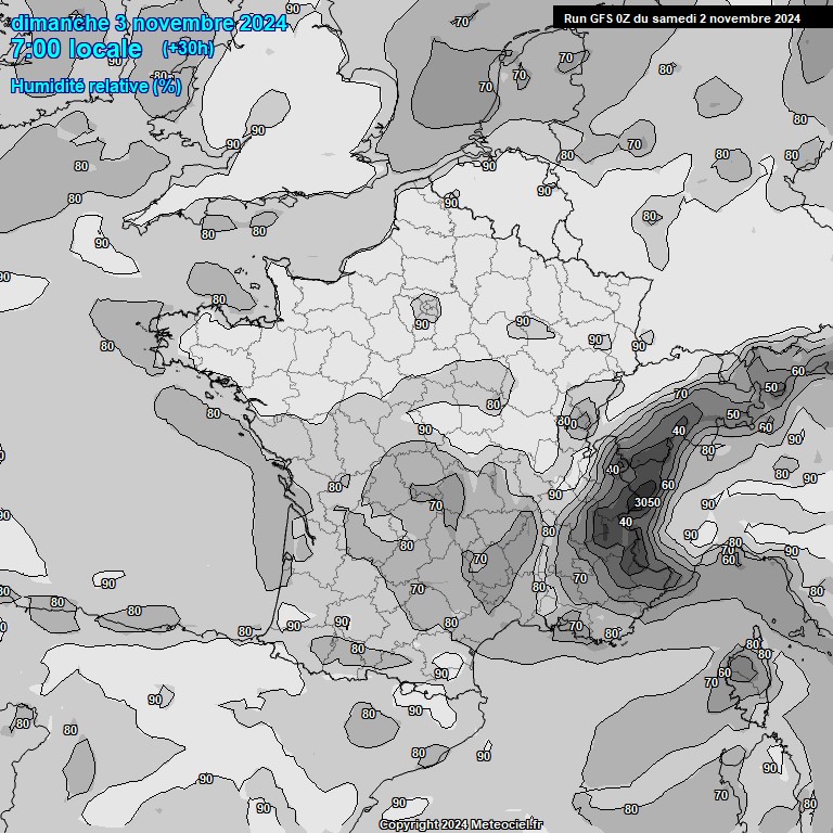 Modele GFS - Carte prvisions 