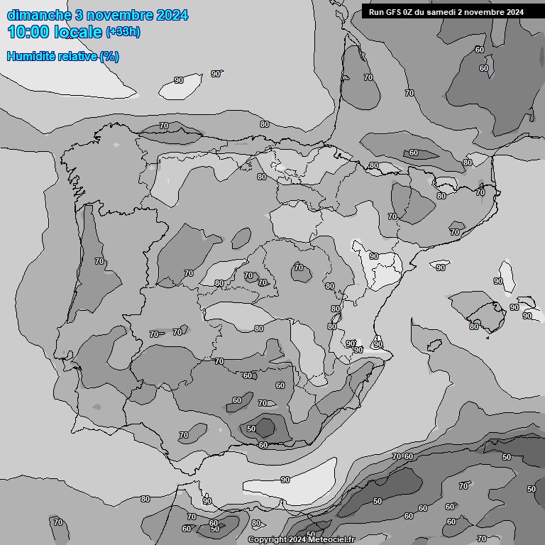 Modele GFS - Carte prvisions 