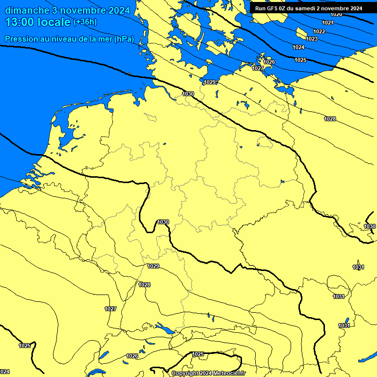 Modele GFS - Carte prvisions 