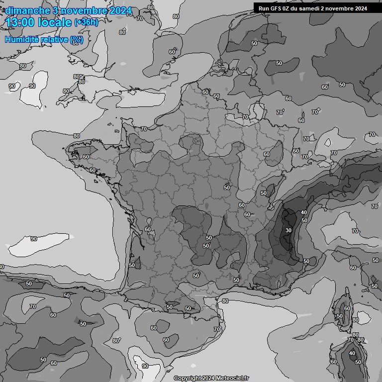 Modele GFS - Carte prvisions 