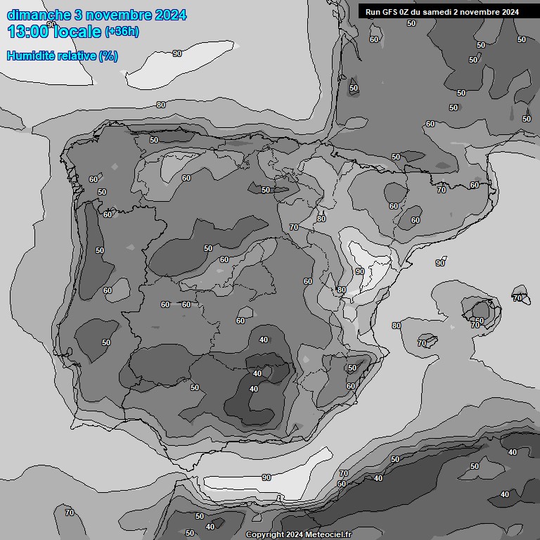 Modele GFS - Carte prvisions 