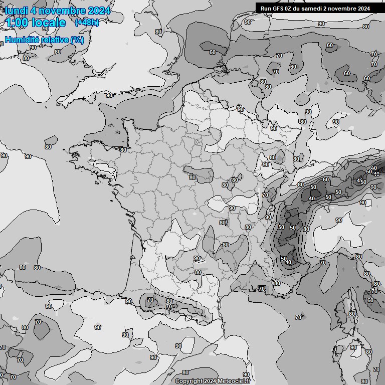 Modele GFS - Carte prvisions 