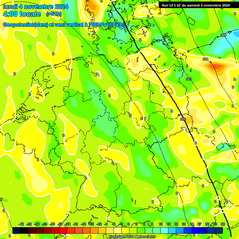 Modele GFS - Carte prvisions 