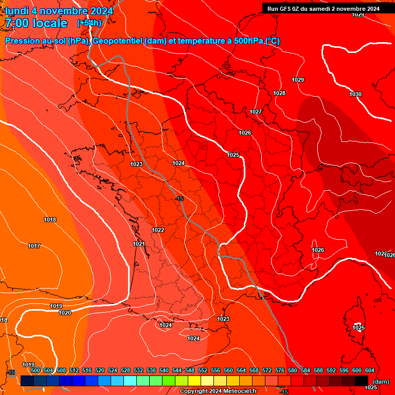 Modele GFS - Carte prvisions 