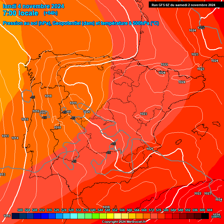 Modele GFS - Carte prvisions 