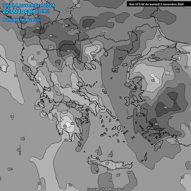 Modele GFS - Carte prvisions 