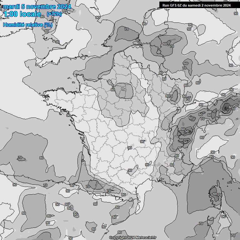 Modele GFS - Carte prvisions 