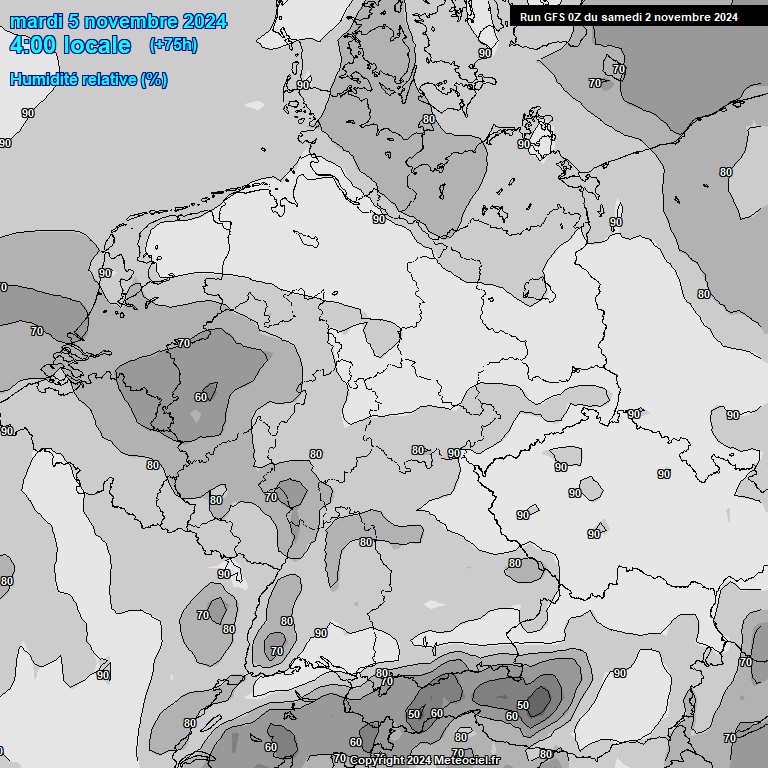 Modele GFS - Carte prvisions 