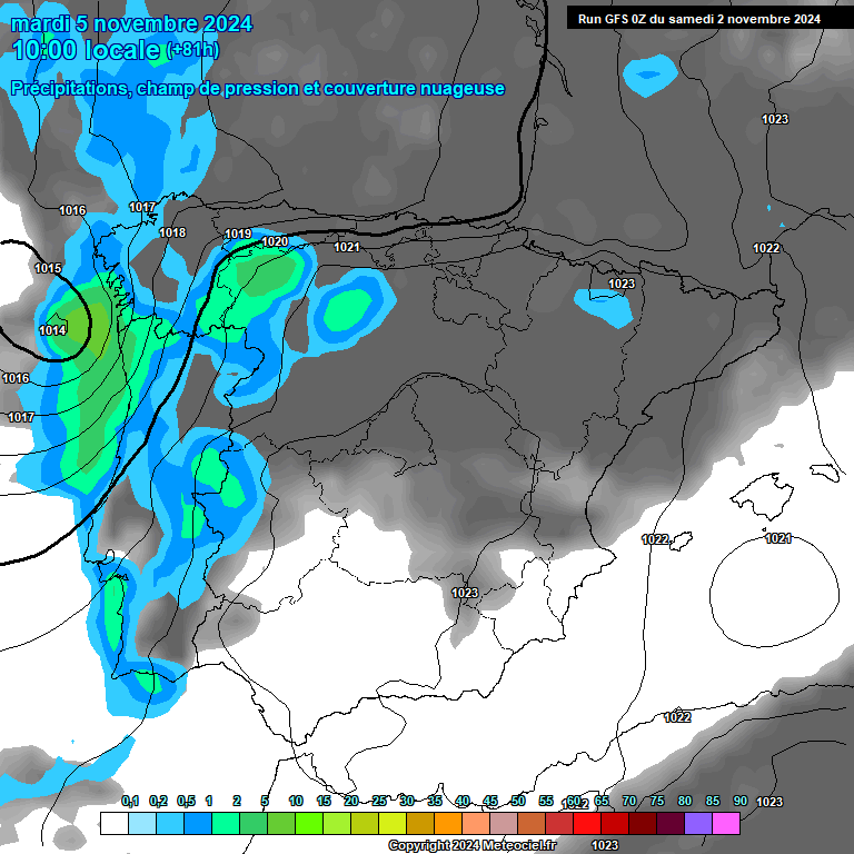 Modele GFS - Carte prvisions 