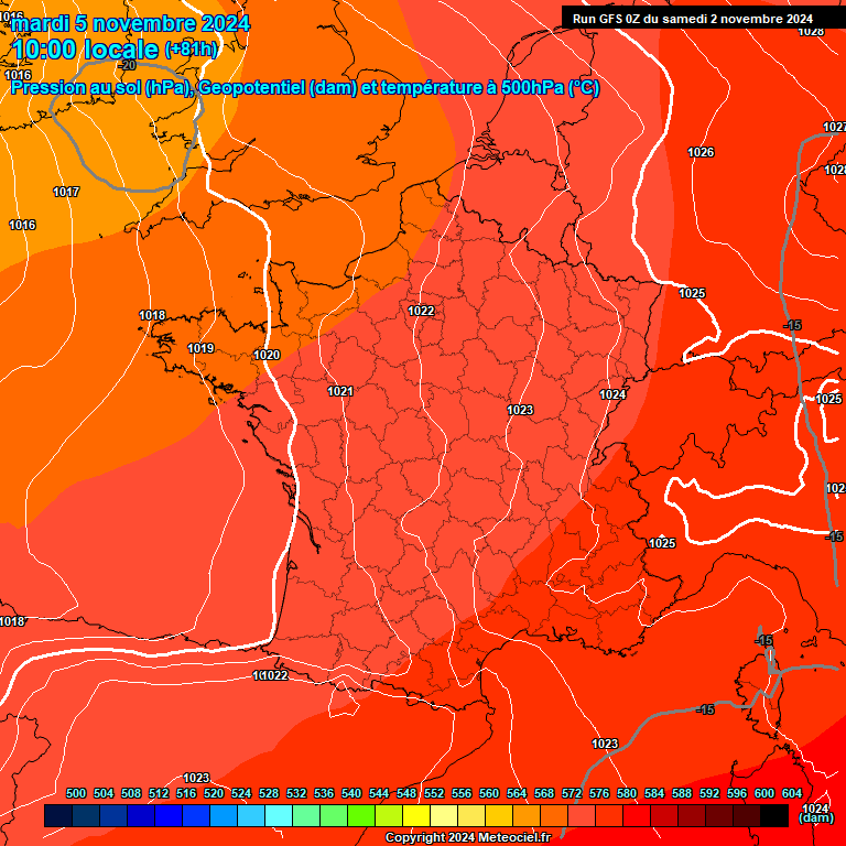 Modele GFS - Carte prvisions 