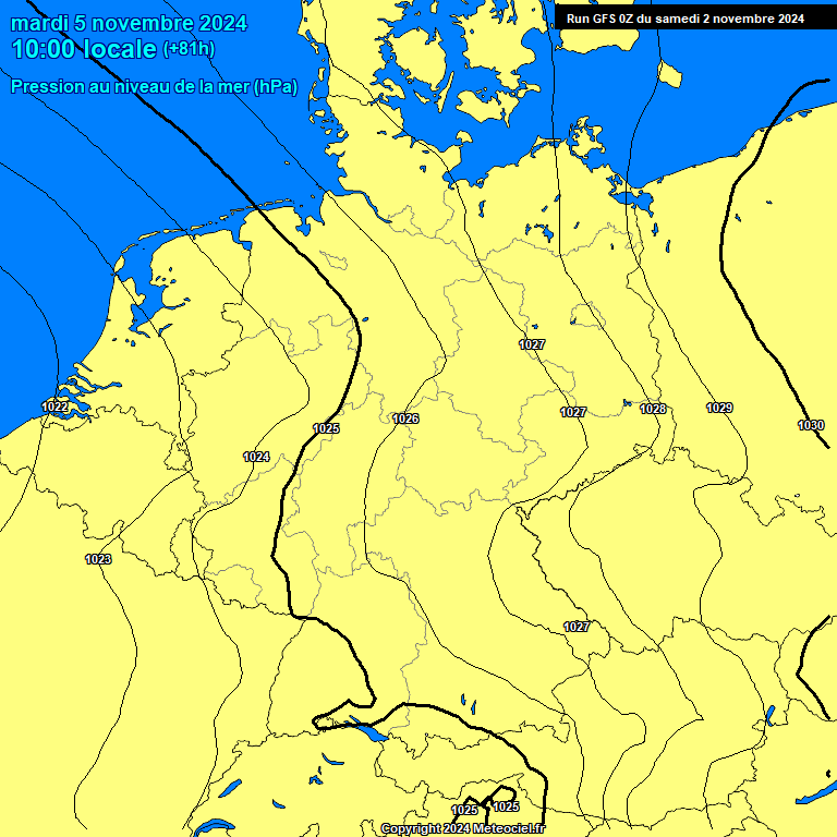 Modele GFS - Carte prvisions 