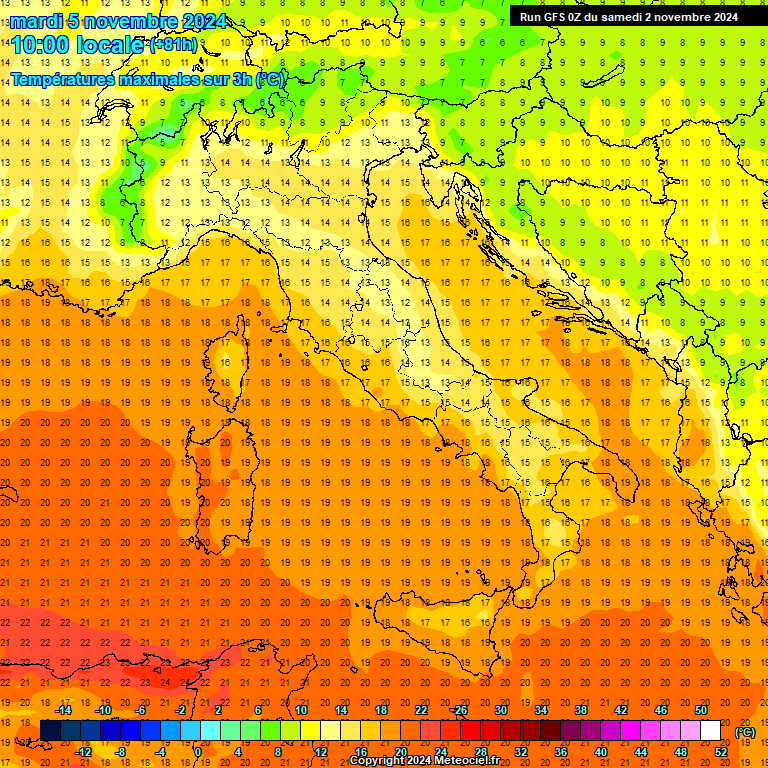 Modele GFS - Carte prvisions 