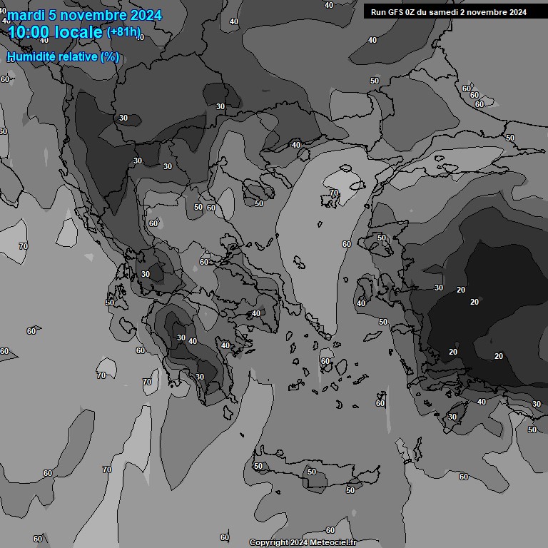 Modele GFS - Carte prvisions 