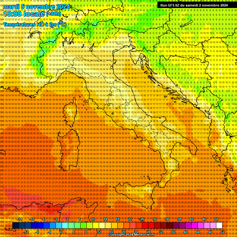 Modele GFS - Carte prvisions 