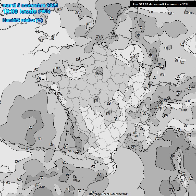 Modele GFS - Carte prvisions 