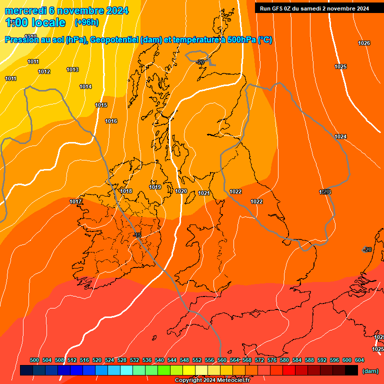 Modele GFS - Carte prvisions 