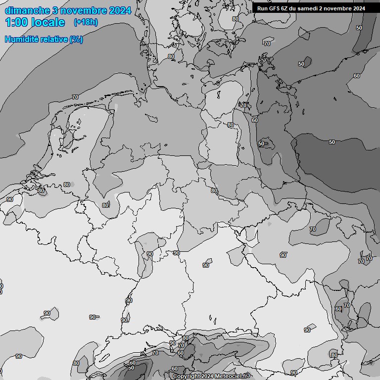 Modele GFS - Carte prvisions 