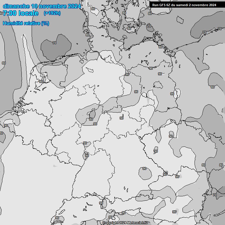 Modele GFS - Carte prvisions 