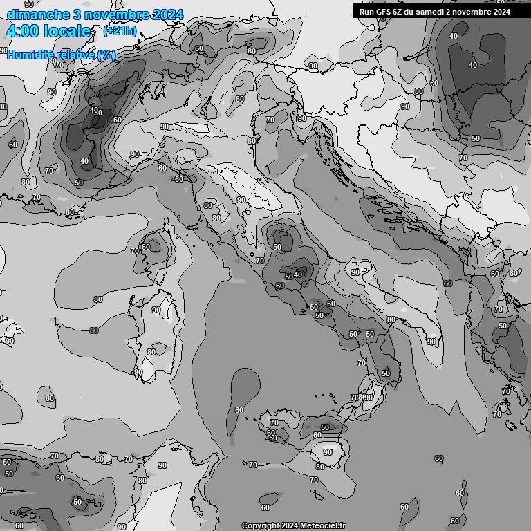 Modele GFS - Carte prvisions 