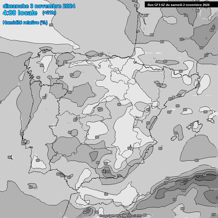 Modele GFS - Carte prvisions 