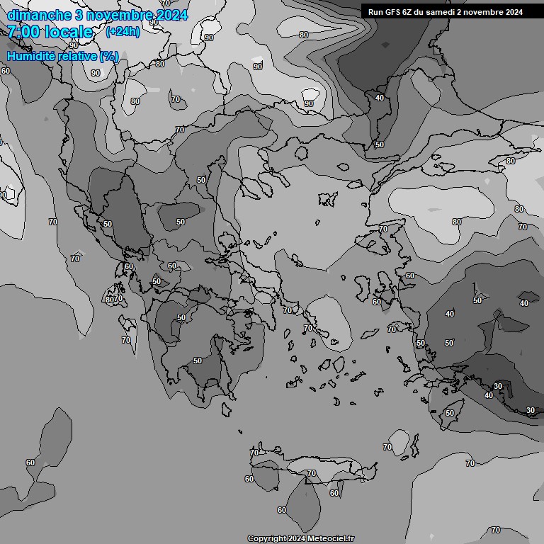 Modele GFS - Carte prvisions 