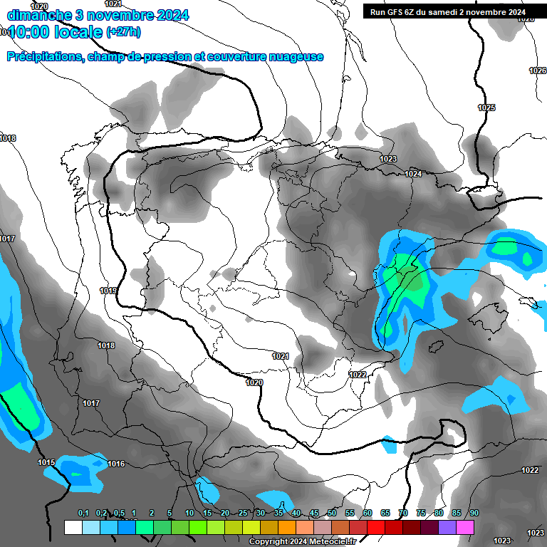 Modele GFS - Carte prvisions 