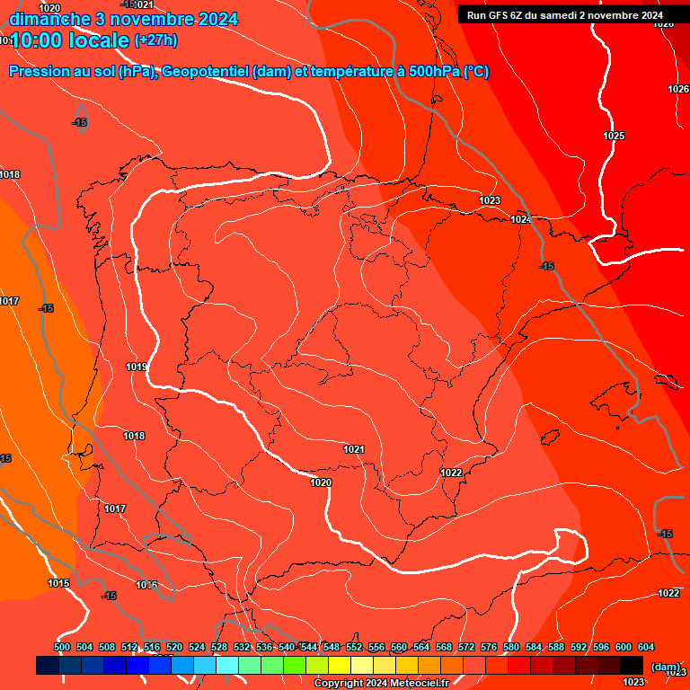 Modele GFS - Carte prvisions 