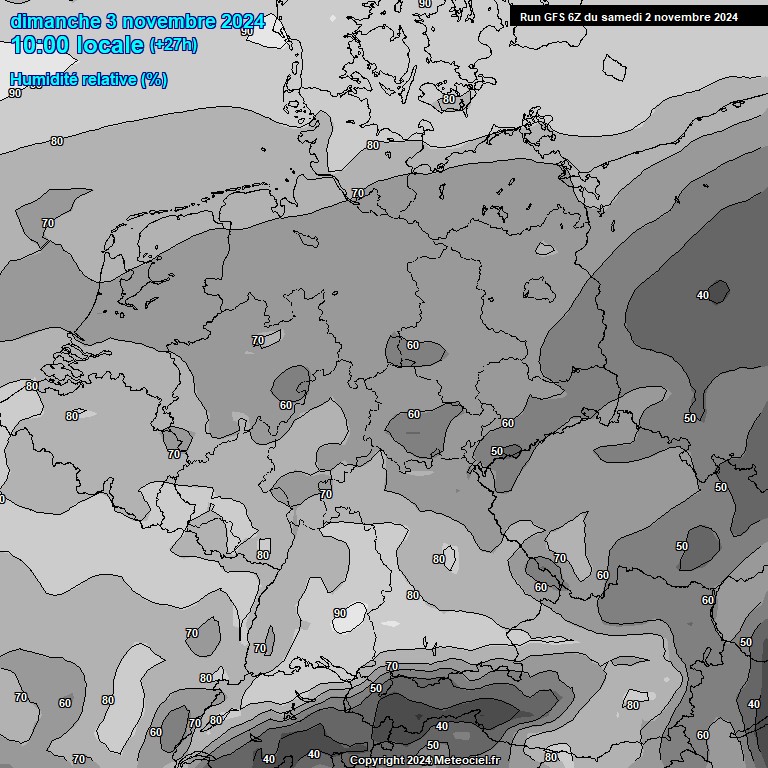 Modele GFS - Carte prvisions 