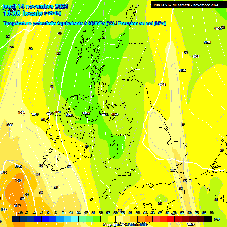 Modele GFS - Carte prvisions 