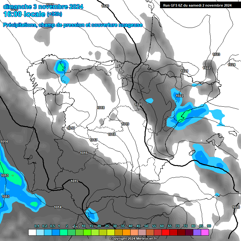 Modele GFS - Carte prvisions 