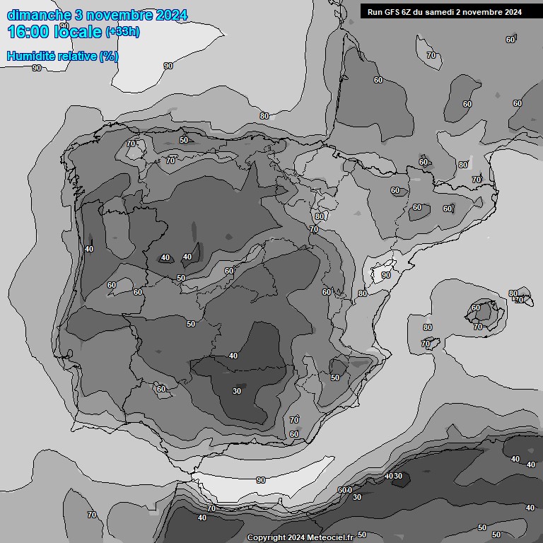 Modele GFS - Carte prvisions 