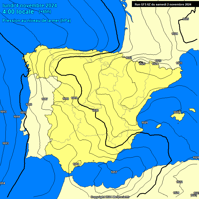 Modele GFS - Carte prvisions 