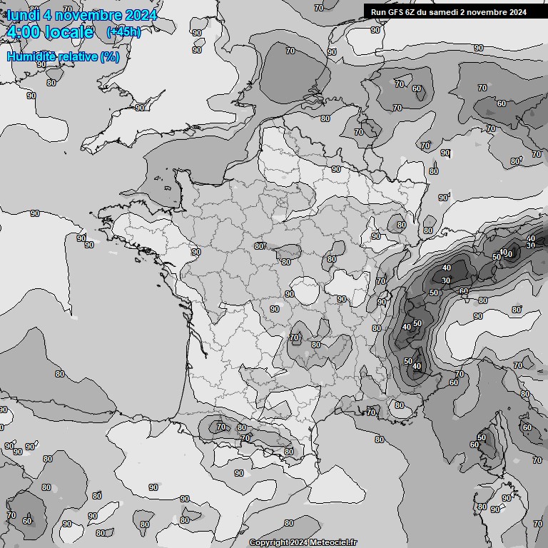 Modele GFS - Carte prvisions 