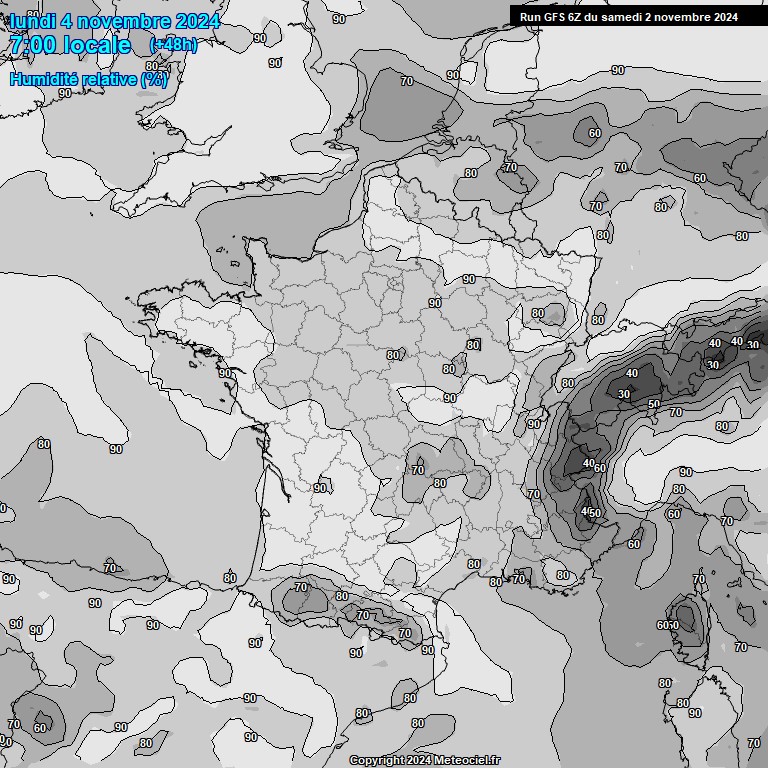 Modele GFS - Carte prvisions 