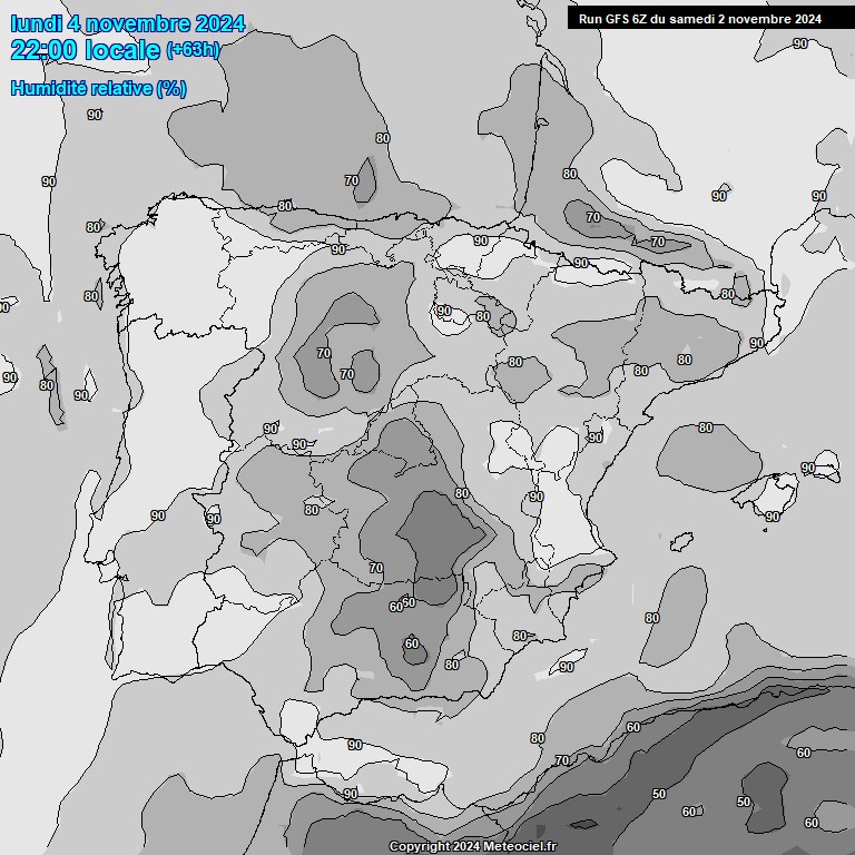 Modele GFS - Carte prvisions 