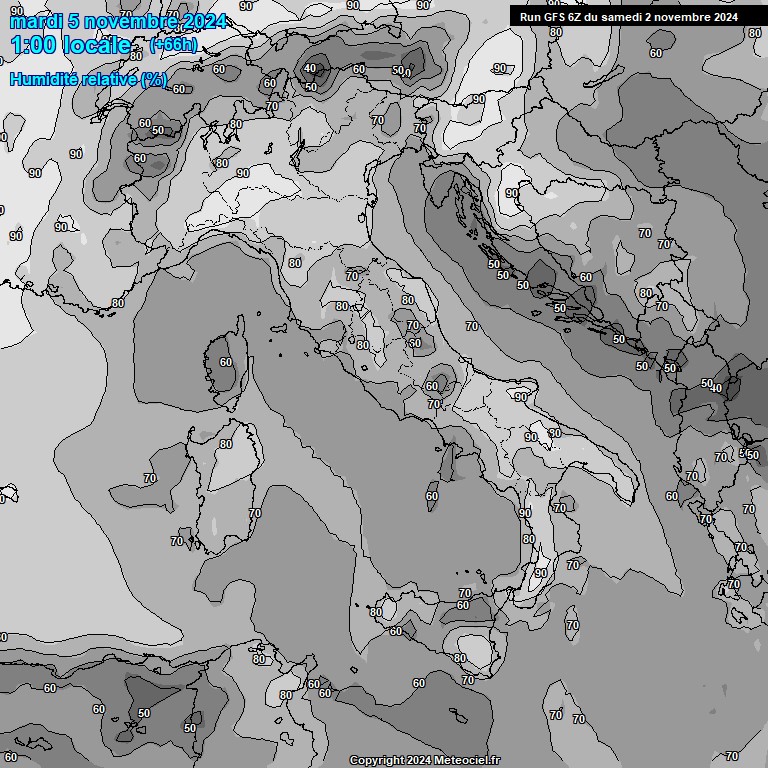 Modele GFS - Carte prvisions 