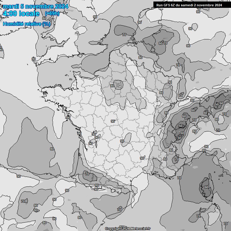 Modele GFS - Carte prvisions 