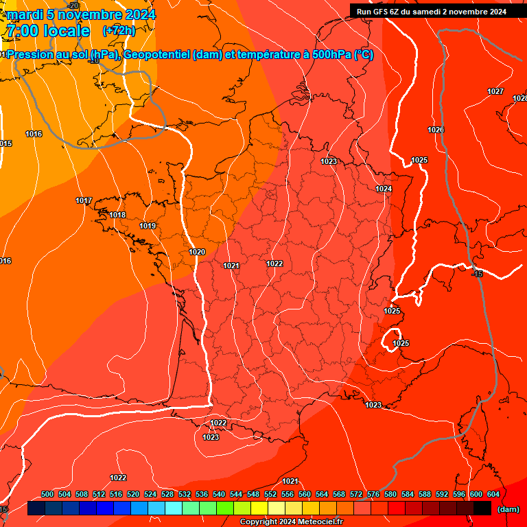 Modele GFS - Carte prvisions 