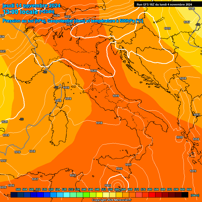 Modele GFS - Carte prvisions 