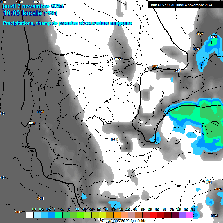 Modele GFS - Carte prvisions 