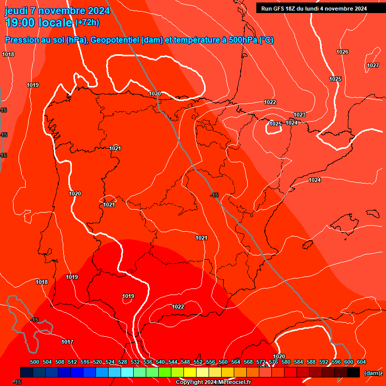 Modele GFS - Carte prvisions 