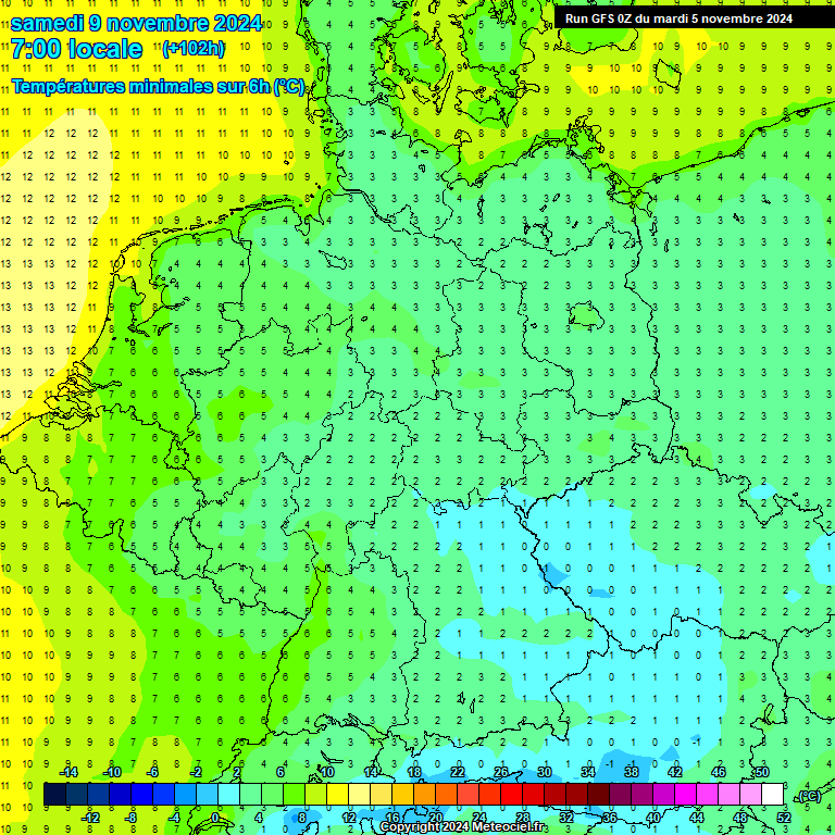 Modele GFS - Carte prvisions 