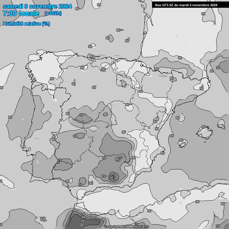 Modele GFS - Carte prvisions 