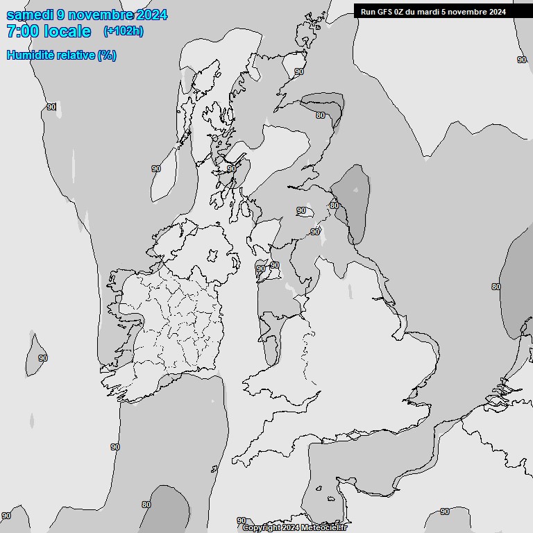 Modele GFS - Carte prvisions 