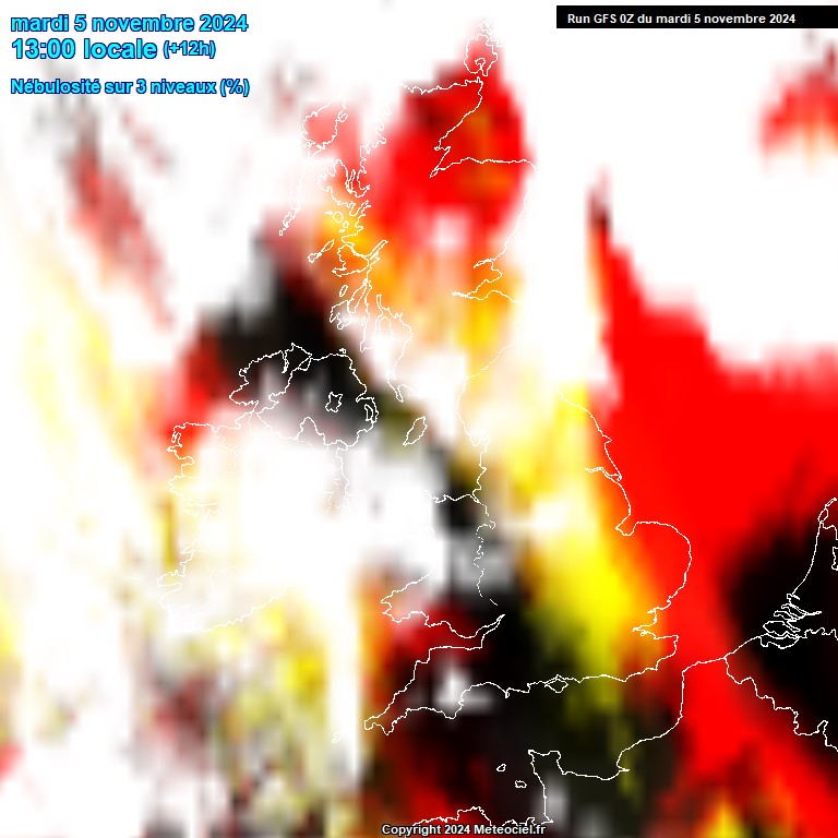 Modele GFS - Carte prvisions 