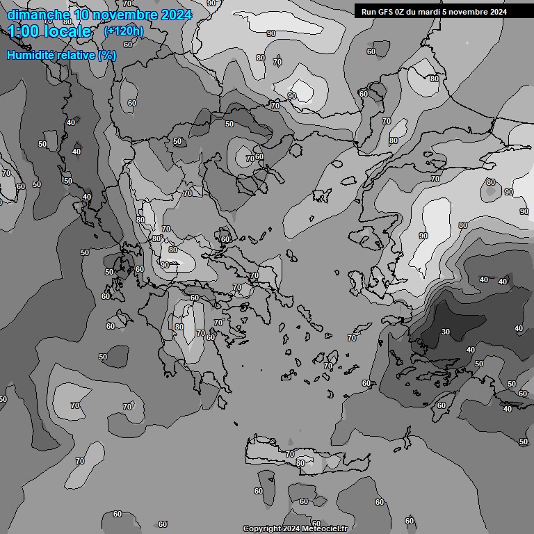 Modele GFS - Carte prvisions 